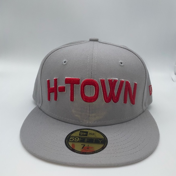 H-TOWN Cap New EraHouston Rockets Hoop Team 59FIFTY Gray Fitted Size 7 1/4 - Picture 4 of 8